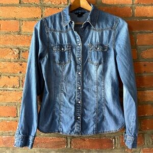 H&M Snap-Up Chambray Shirt, size 8